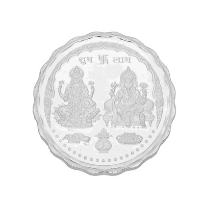 "20 Grams Lakshmi Ganesh Pure Silver coin - JPSEP-18-354-20 - Click here to View more details about this Product